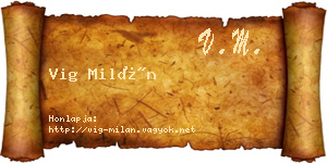 Vig Milán névjegykártya
