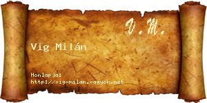 Vig Milán névjegykártya